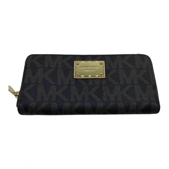 Michael Kors continental jet set zippered wallet signature monogram new w/ tags - Picture 3 of 4